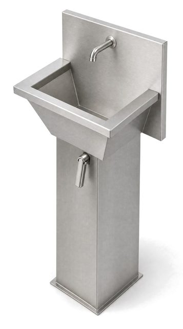 Lavamanos en V con pedestal